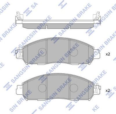 Тормозные колодки Sangsin Hi-Q HI-Q Severe Duty передние для Nissan Navara D23 2015-2026. Артикул SP4080(SD)